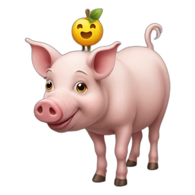pig on the donkey sticker