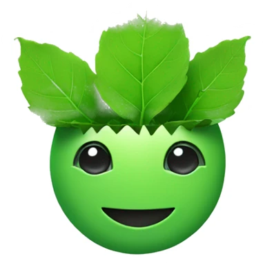 a green friend smiling :) robot with a leaf sticking at out of the top of his head sticker