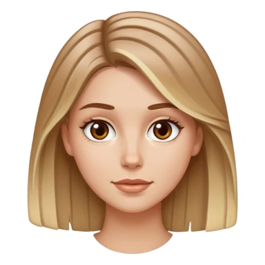 White Girl with blonde highlights in brown hair sticker