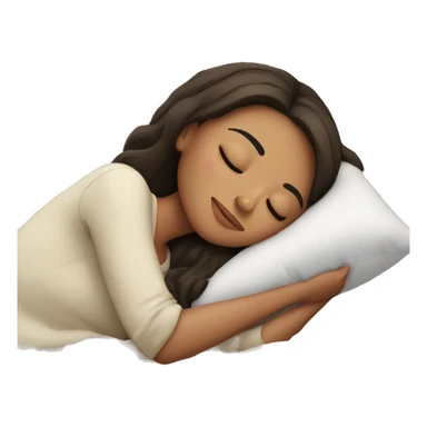 Brunette girl sleeping with pillow sticker