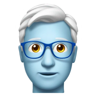 Sportlicher Mann mit blaugünen augen, runder brille ud blon sticker