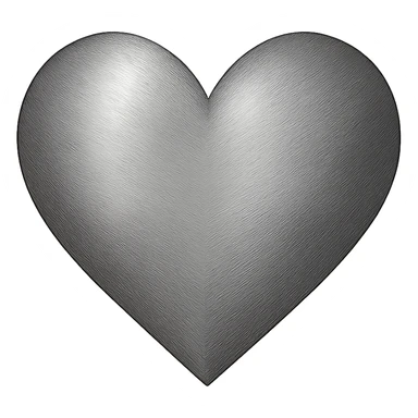 heart with a brushed metal texture, digital illustration, no background sticker