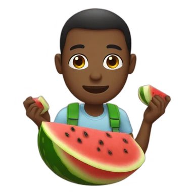 Black man eating watermelon sticker