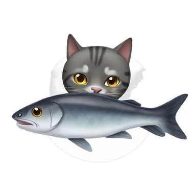 Cat eat fish sticker