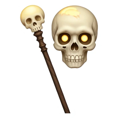 Skull Staff – Wooden staff with glowing skull top
 sticker