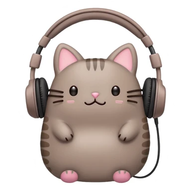 Pusheen with earphones  sticker