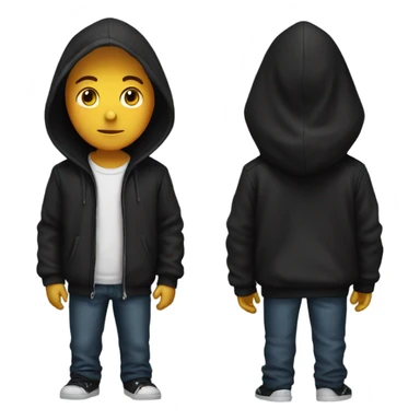 hooded boy in black jacket sticker