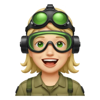 laughing crying emoji with night vision goggles sticker