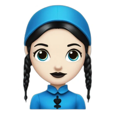 Wednesday Addams as a blue smurf sticker