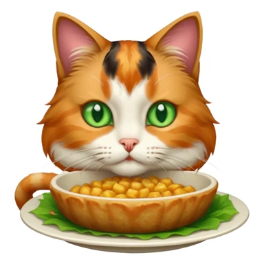 Cat eating sticker