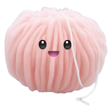 Light pink puffy loofah with white string sticker