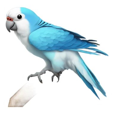 Blue and white Parakeet  sticker