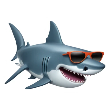 Shark with legs surfing with sunglasses sticker