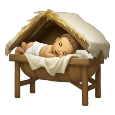 Baby Jesus in a manger sticker
