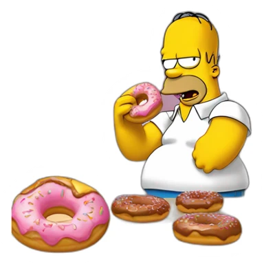 homer simpson eating a donut sticker