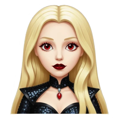 Countess Dracula with long blonde hair, black sequin outfit  sticker