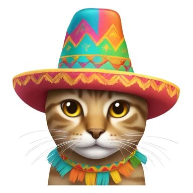 Cat with sombrero ￼ sticker
