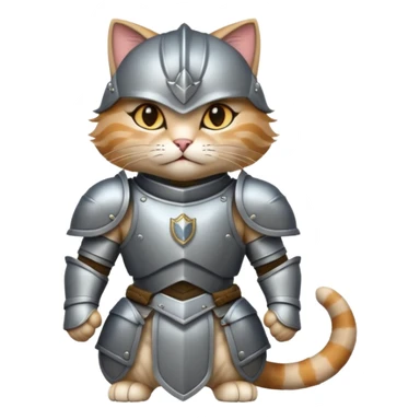 cat ares has battle armor. dynamic pose sticker
