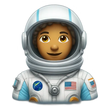 Astronaut with light blue details sticker