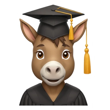 Smart ass donkey with graduation cap sticker
