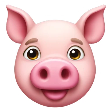 pink pig with mustache  sticker
