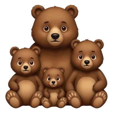 Mama, papa, and baby bear sticker