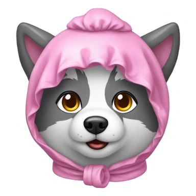 Cute little Chubby Wolf with shower cap sticker