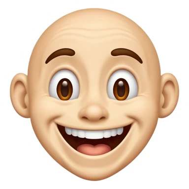 goofy laughing face sticker