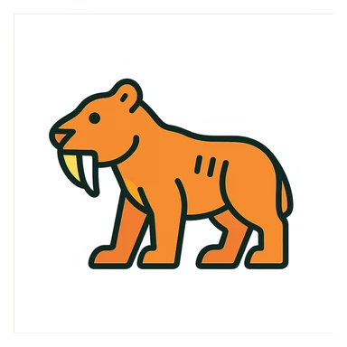 a saber-toothed animal, minimal and modern sticker
