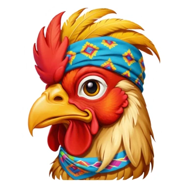 hippie rooster sticker