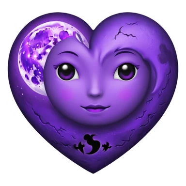heart with purple gothic moon sticker