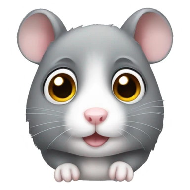 gray hamster with big eyes sticker