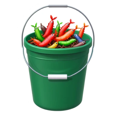 fake bait bucket fishing sticker