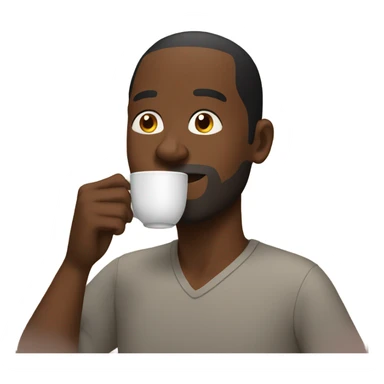 black man sipping tea sticker