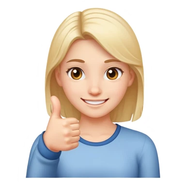 Nervous smile thumbs up girl  sticker