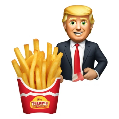 Trump holding Wendy’s fries sticker