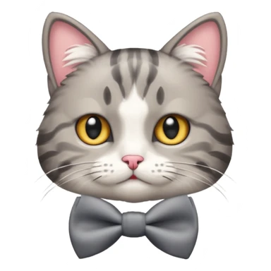 Um gato com lacinho roda sticker