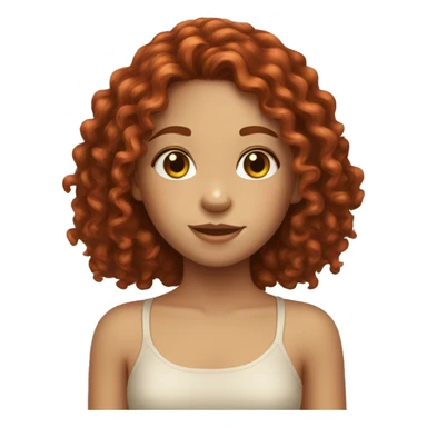 Girl with freckles and deep red long curly hair and light skin sticker