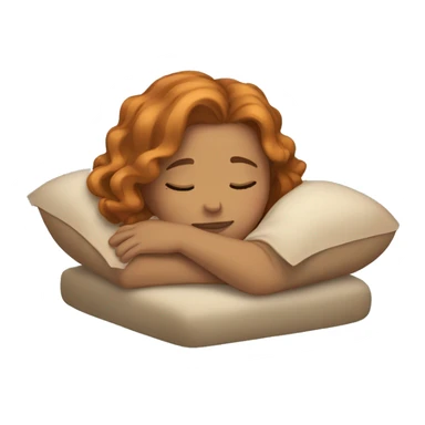 light skin girl sleeping with golden copper hair sticker