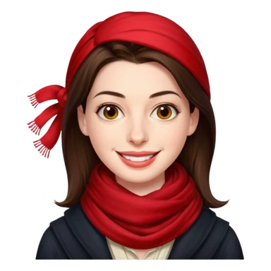 Anne Hathaway with red scarf sticker