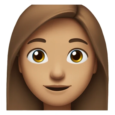 Generate an emoji of Azajriah with long brown hair, blue eyes, and a friendly smile sticker