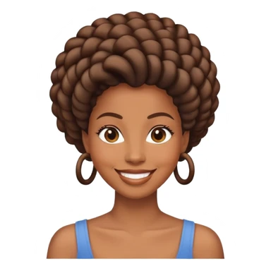 A black woman with tight coiled hair smiling sticker