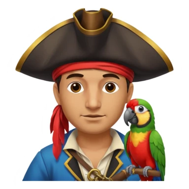 pirate and parrot sticker