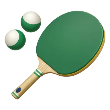 pala de ping pong amarillas y verdes con pelota sticker