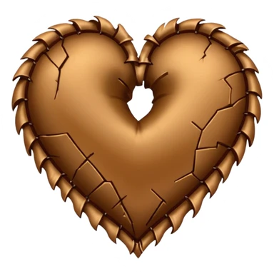 Broken Brown satin heart sticker