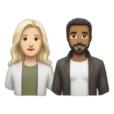 three dads, one white blond hair, one white brown hair, one middle eastern black hair sticker