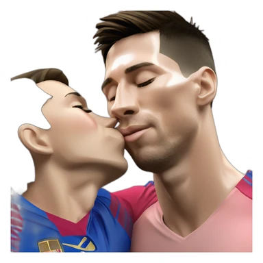 lionel messi kissing cristiano ronaldo no nsfw sticker