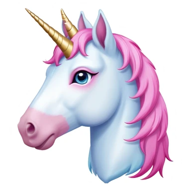 head of an anthropomorphised female unicorn horse, standard pose sticker