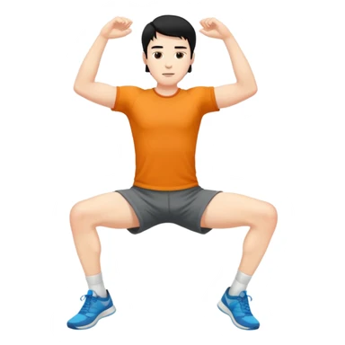 Hombre blanco pelinegro haciendo estiramientos de piernas sticker