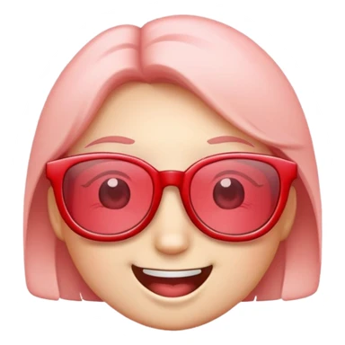cool glasses with blush emoji sticker